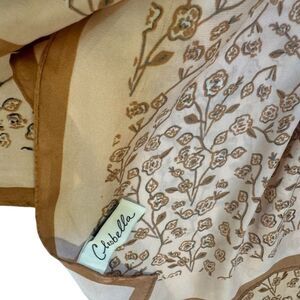 Cleobella Pink & Tan Floral Print Scarf